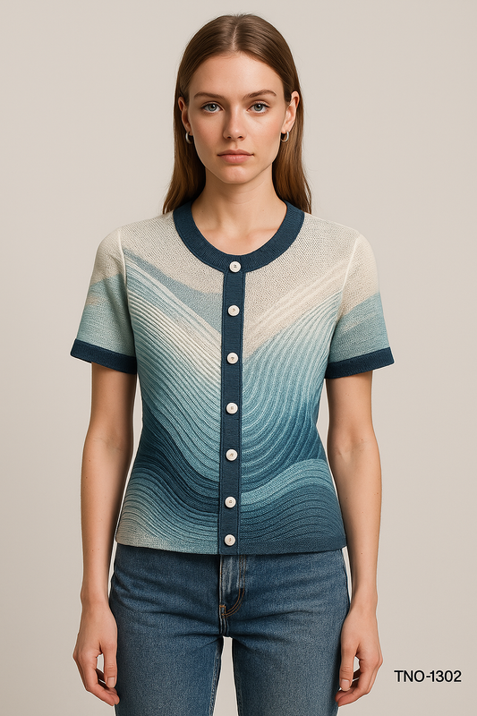 TNO-1302 | Tidal Flow Knit Blouse