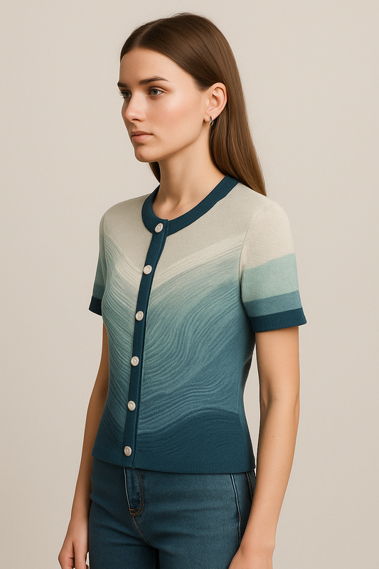 TNO-1302 | Tidal Flow Knit Blouse